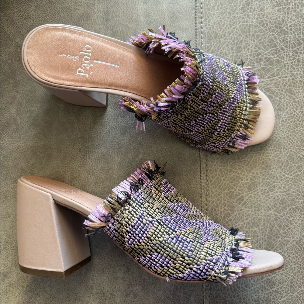 Linea Paolo Raffia Block Heels